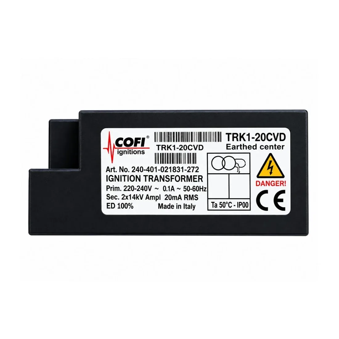 Cofi Ignition Transformer TRK1-20CVD &mdash; Ignition Transformers by Cofi, Type TRK1-20CVD