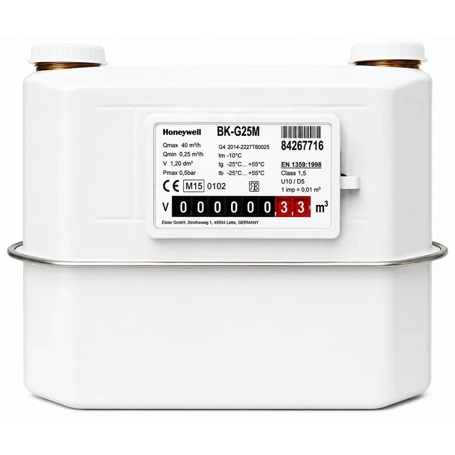 Honeywell Elster BK-G25M Diaphragm Gas Meter G25 &mdash; Gas Flow Meters by Honeywell Elster, Type BK-G25M — zoomed view