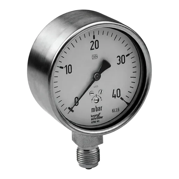 Honeywell Kromschr&ouml;der KFM 40 Pressure Gauge &mdash; Pressure Gauges by Honeywell Kromschr&ouml;der, 0&ndash;40 mbar, 100mm dial, KL 1.6 accuracy